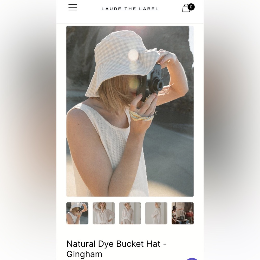 Laude the Label Natural Dye Bucket Hat - Gingham